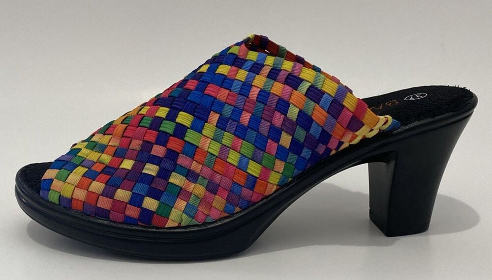 Bernie Mev Sun Texas Rainbow Basket Weave Slide Mule Shoes EU 37 US 6.5 - 7 NEW - Picture 3 of 10